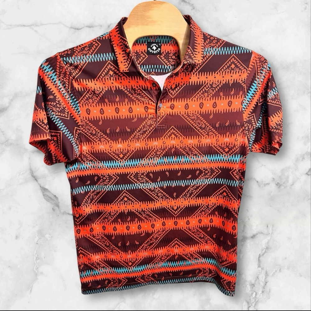 Raised By Coyotes Shirt Mens Large Aztec Paisley‎ Western Performance Stretch L